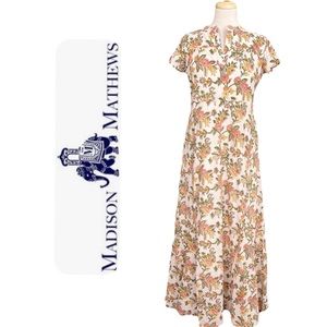 NWOT 🌟 MADISON MATHEWS SEABROOK MAXI DRESS CITRUS FLORAL